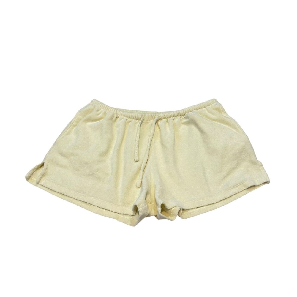Djerf Avenue x Frankies Bikinis Terry Shorts in Yellow Size L